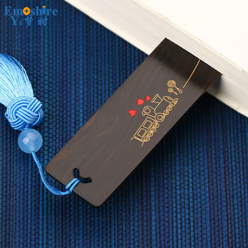 Подарки ручной работы Канцтовары Happy Train закладки из эбенового дерева Подарочная