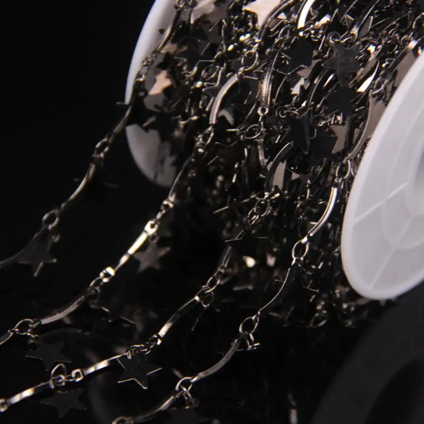 Металлическая цепочка с подвеской в виде звёзд 7 мм|Ювелирная фурнитура и