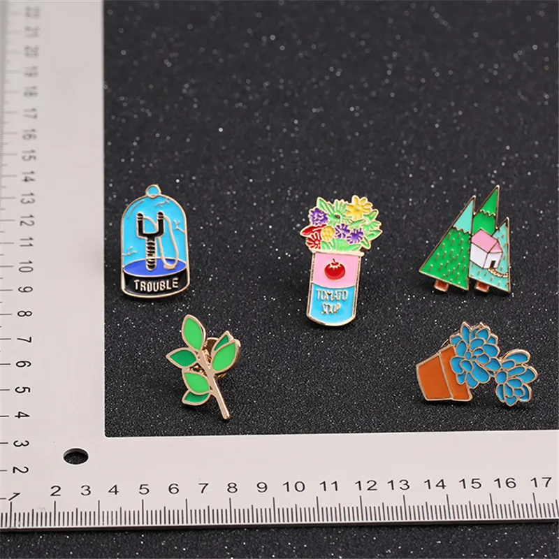 Free shipping fashion ladies jewelry New selling enamel flower and tree plant shape man woman decoration brooch badge | Украшения и