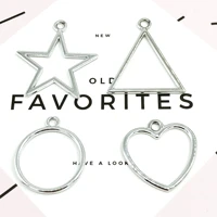 10pcslot new simple geometric uv color zinc alloy charms jewelry bracelet earring pendant diy accessories