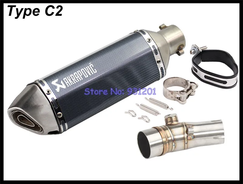 Мотоцикл выхлопная труба akrapovic глушитель выхлопных газов для ER6N адаптер для подключения труба среднего звена с Концевая выхлопная труба глушителя(2012