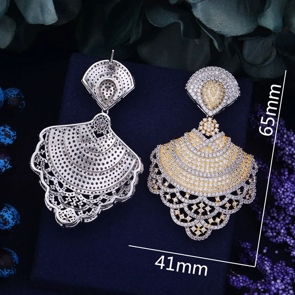 Новое поступление Роскошные модные кружевные серьги GODKI 57 мм с полным Mirco