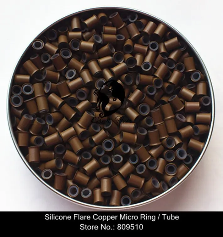 Оптовая продажа 3000 шт./лот силиконовые клеш черного цвета медное микро кольцо для