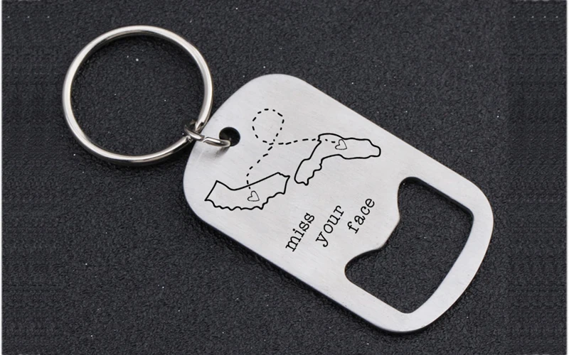 Подвеска на сумку Miss Your Face Dog Tag Подарочная подвеска-брелок для мужчин и женщин, открывалка для бутылок, брелок для ключей, подарки для пар