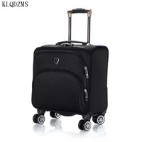 klqdzms 18inch rolling luggage spinner trolley suitcase business men women waterproof oxford travel bags on wheels