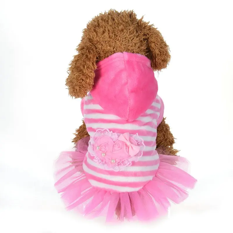 Одежда для собак милая розовая синяя кружевная одежда маленьких полосатые юбки