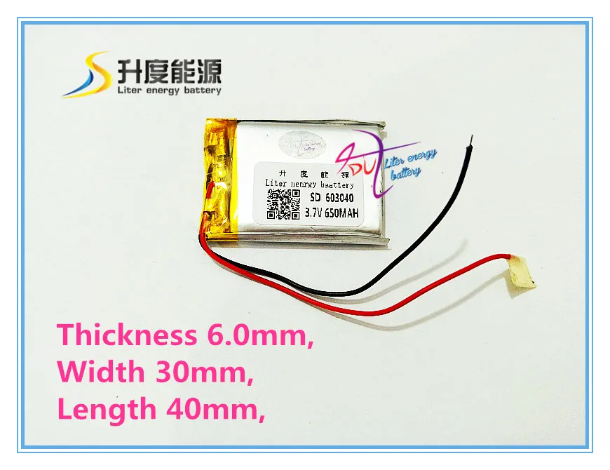 Литровая батарея энергии 3 7 В Специальное предложение планшет 603040 650 мАч GPS Bluetooth