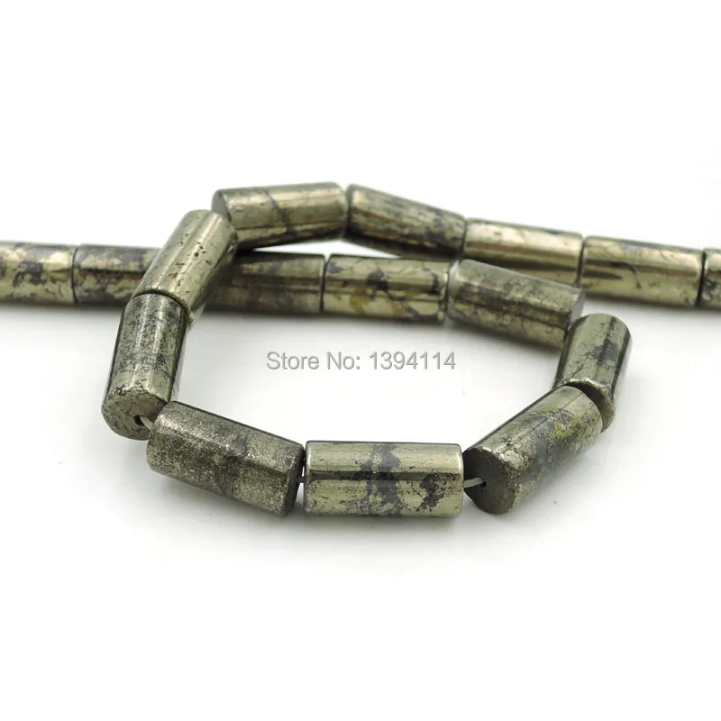 Natural Pyrite Cylinder Horizontal Hole Beads Strand For Making Bracelets Or Necklaces Jewellery Approx 16 Inches | Украшения и