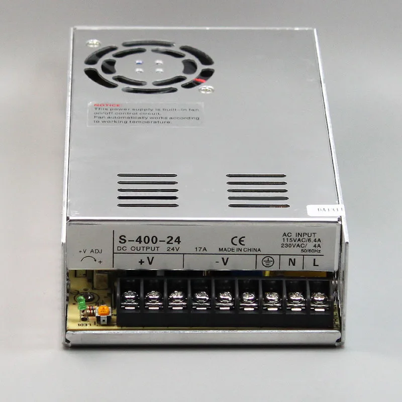 Одиночный выход dc48V 8.3A 400W импульсный источник питания для светодиодной ленты 110V