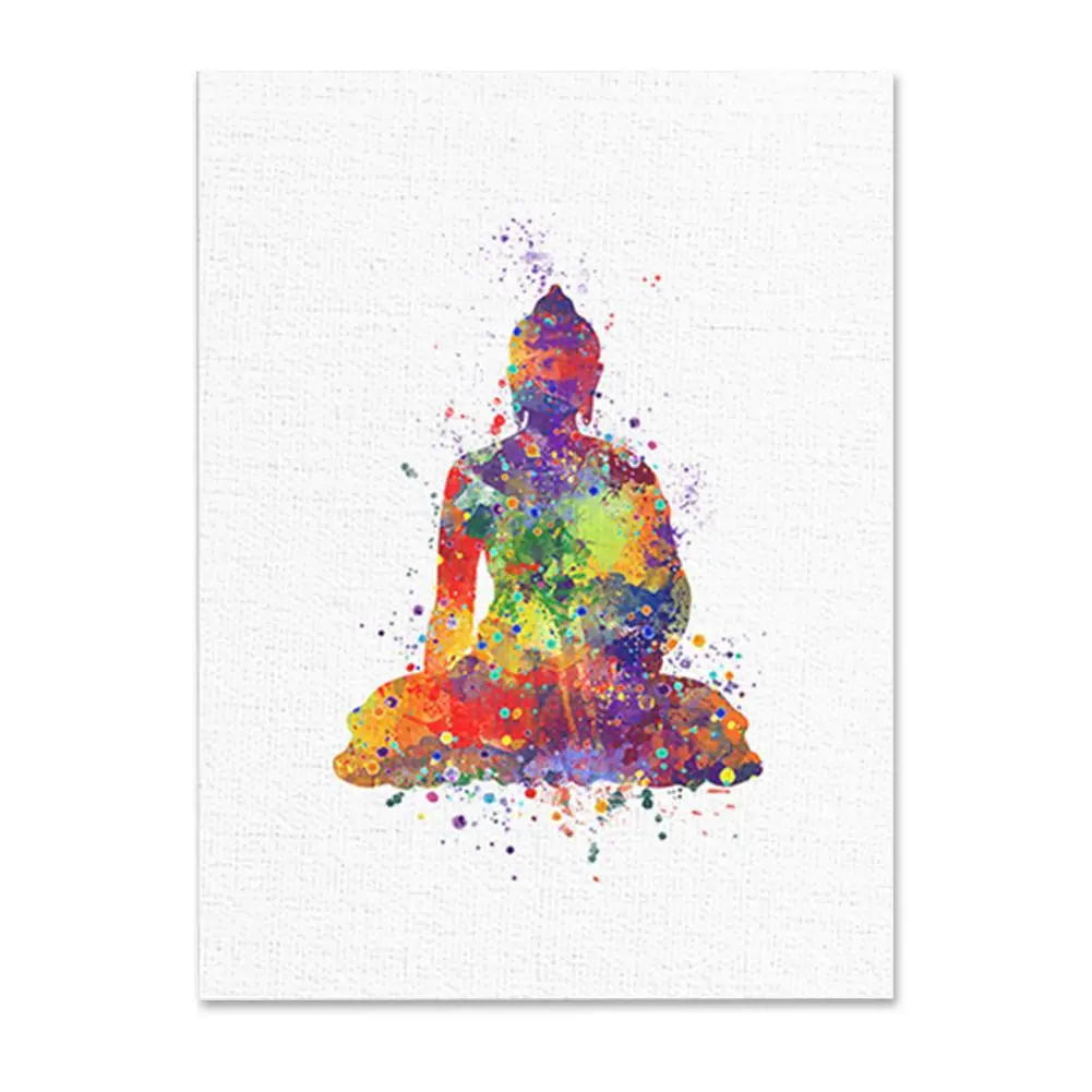 Современный стиль экологичный Бескаркасный красочный Будда лотос ручной узор