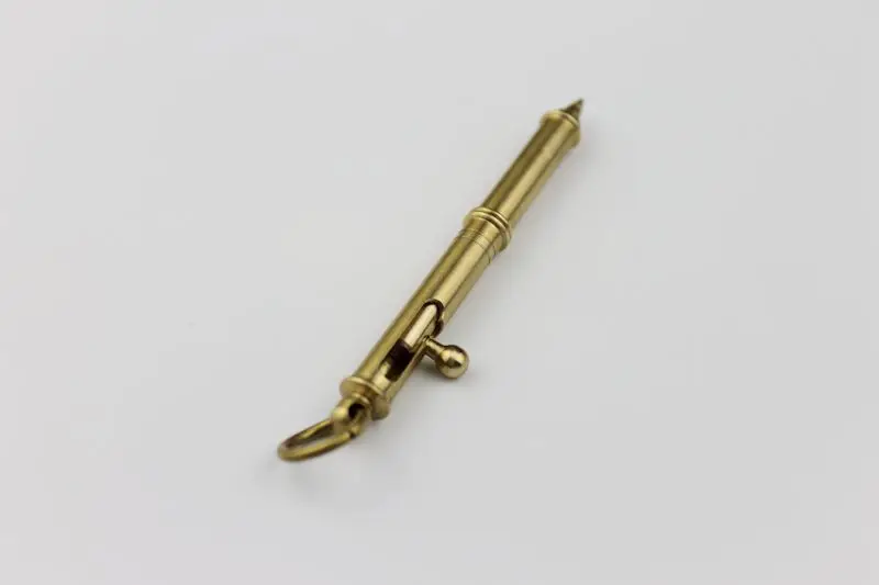 1 шт. портативная мини латунная металлическая ручка с подвесным кольцом медная