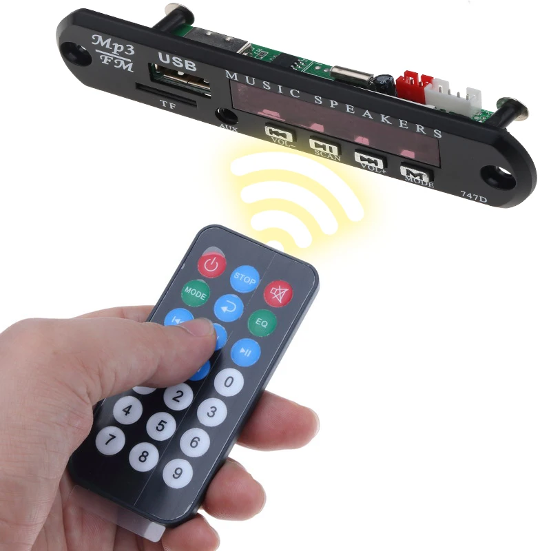 Беспроводной адаптер аудиоприемника USB AUX Автомобильный MP3 плеер плата decorder FM
