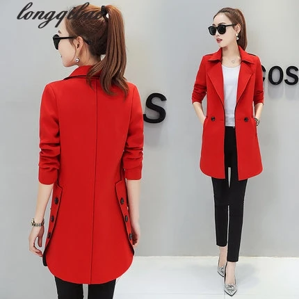 Новинка весна осень 2019 Повседневная тонкая женская Длинная ветровка TB7058|long