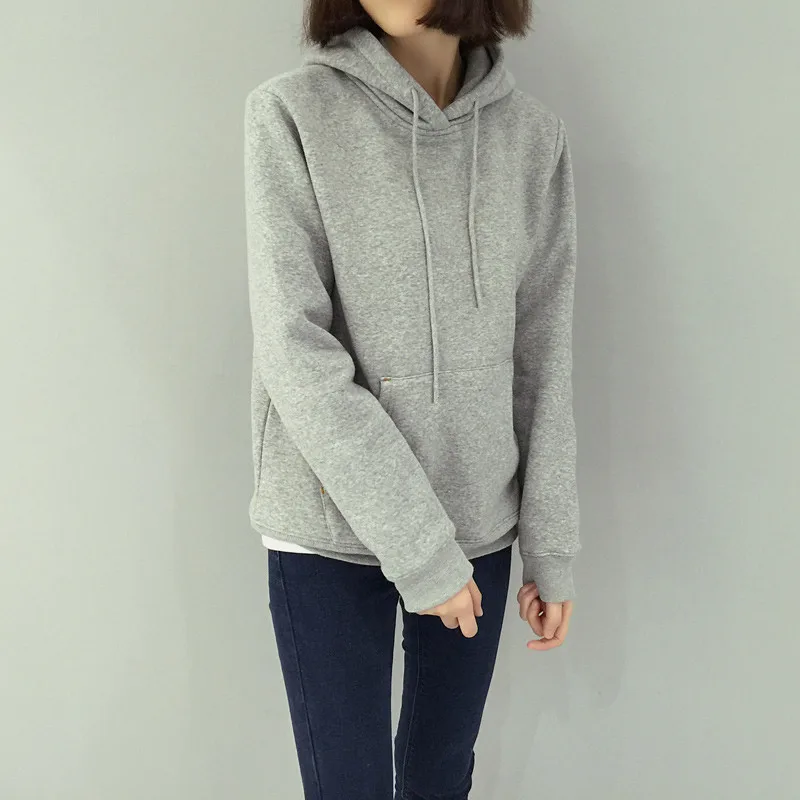 Осенняя и зимняя толстовка женская Свободная бархатная утепленная повязка на