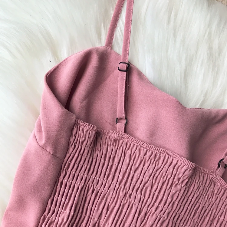 ALPHALMODA женские Комбинезоны на шнуровке с широкими штанинами и высокой талией, одноцветные регулируемые женские повседневные джемперы