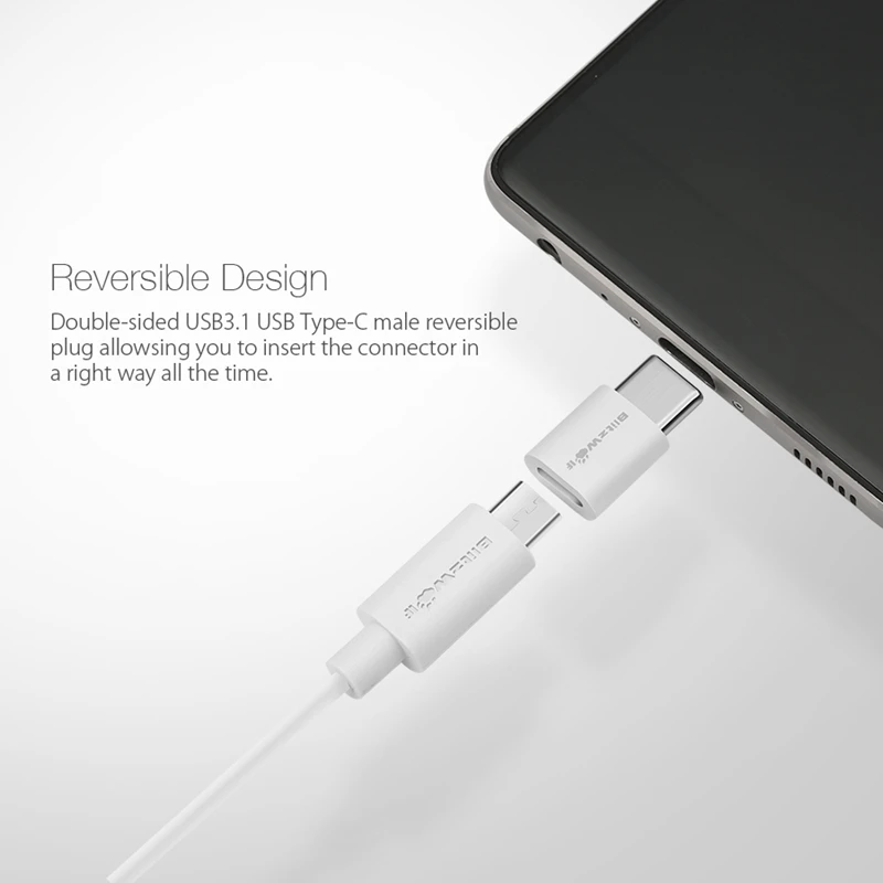 BlitzWolf 2 шт. Micro USB для usb type-C адаптер мужчин и женщин преобразования кабельный разъем для Xiaomi type-C мобильных телефонов адаптер
