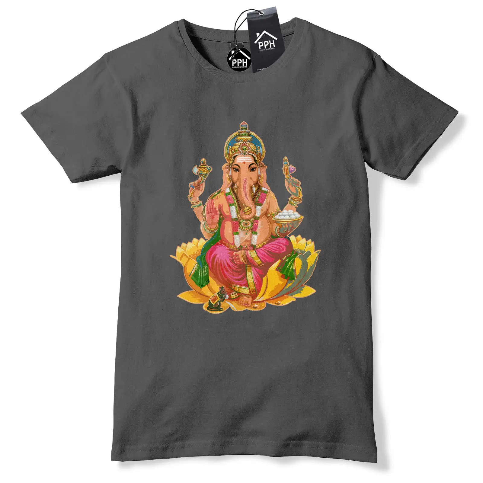 Ganesh Hindu God Elephant T Shirt Religion India Tshirt Top Gift Ganesha 550 2019 fashion t shirt 100% cotton tee | Мужская одежда