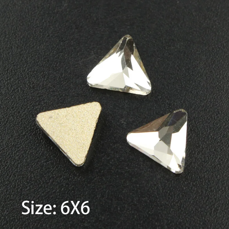 Triangle 6mm Горячая Распродажа украшение для ногтей ювелирное изделие на ногти стразы кристаллы дизайн ногтей искусство стразы 34 стили Необычные хрустальные камни 30/100 шт для 3D нейл-арта украшения - Цвет: Triangle 6mm