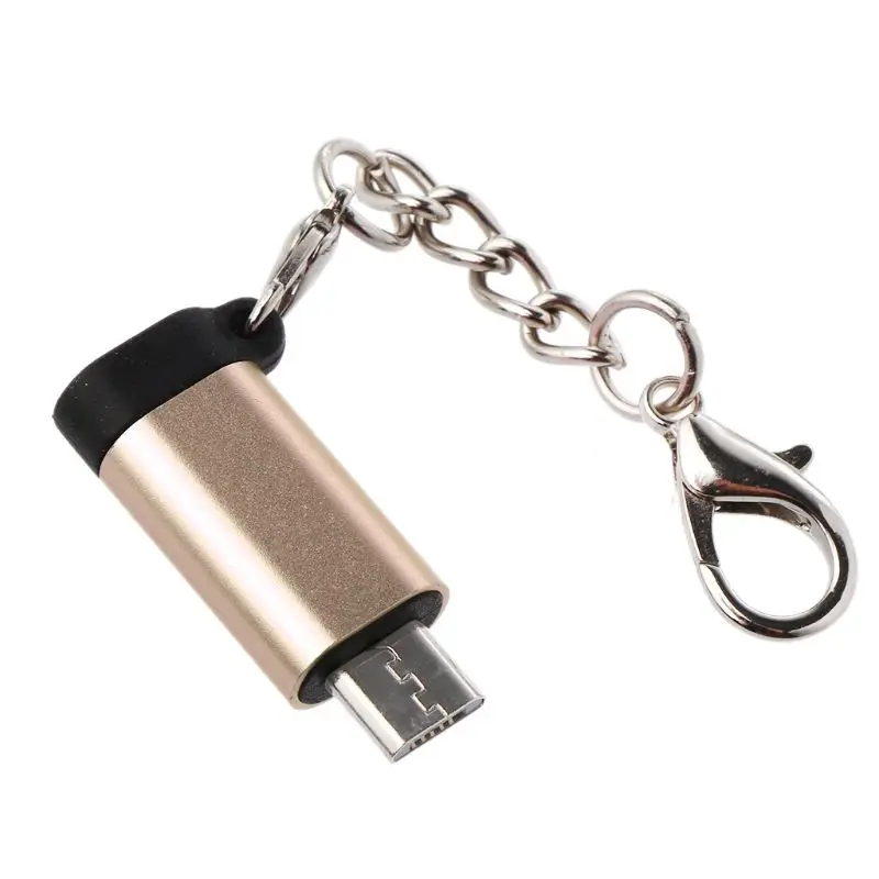 Золотой Анти-потерянный 8 Pin для молнии Женский микро USB Мужской адаптер конвертер для samsung Xiaomi Huawei Android смартфон планшет - Цвет: Золотой
