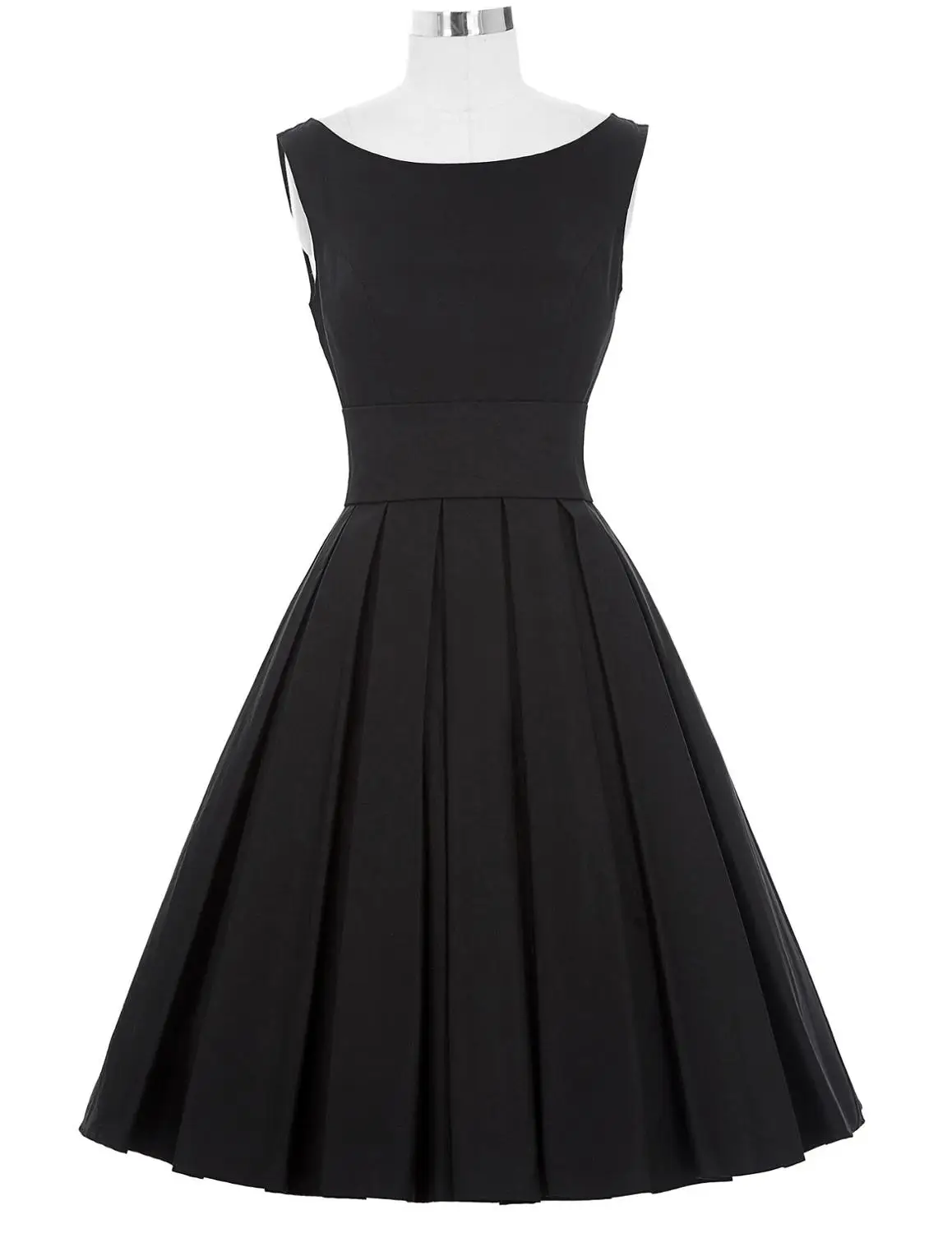 black 1 Belle Poque винтажные платья 50s 60s женское летнее платье элегантная зеленая Туника без рукавов рокабилли Ретро женские вечерние платья - Цвет: black 1