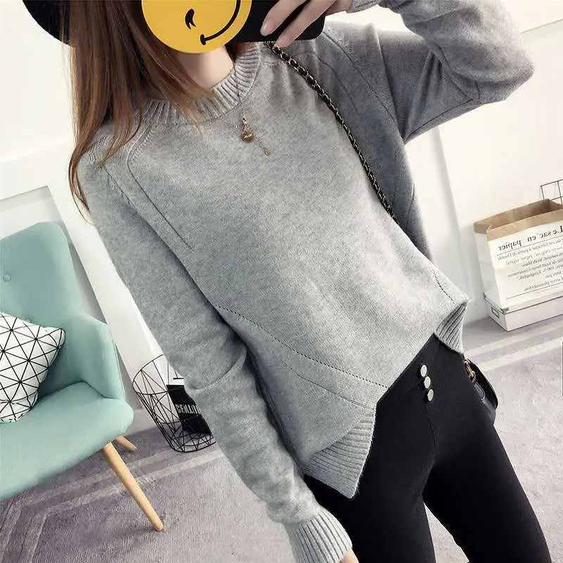 Women Basic Knitted O Neck Sweater Female Solid Pullovers Warm 2018 New Arrival Spring Autumn Winter Long Sleeve | Женская одежда