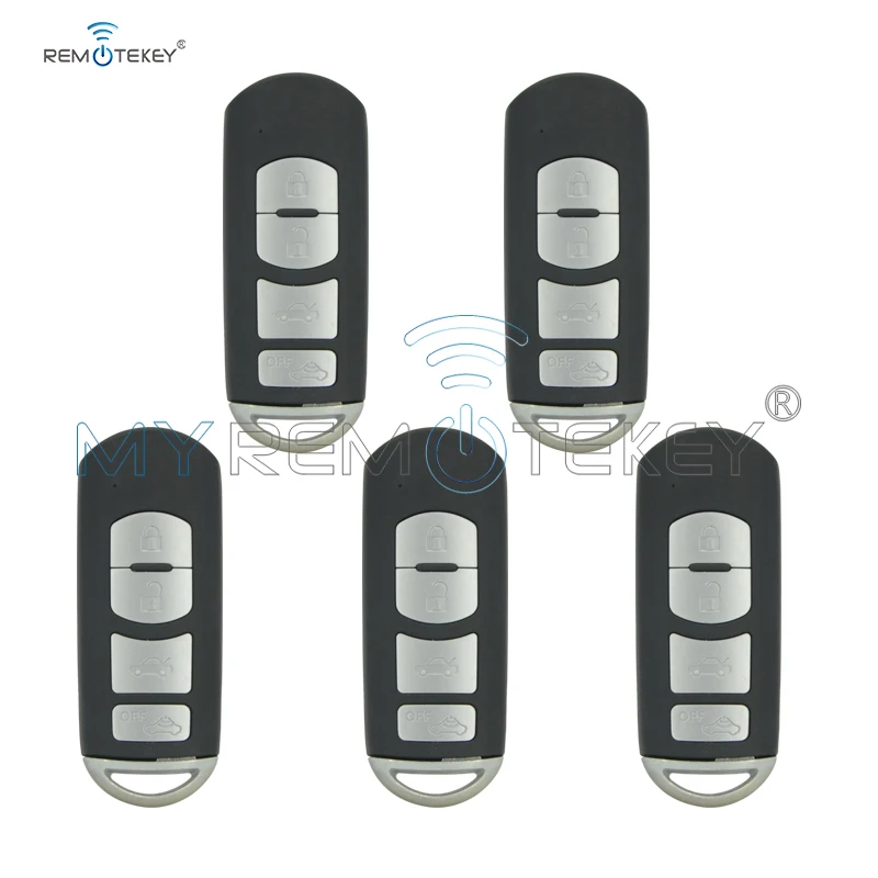 

Remtekey 5 CX-5 CX-7 3 5 6 Smart key case 2009 2010 2011 2012 2013 car key cover 4 button for Mazda with battery holder