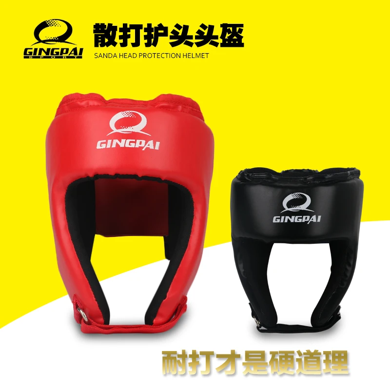 Красный, черный шлем MMA для взрослых, мужской, женский, для борьбы с Муай Тай, для кикбоксинга, тренировочные шлемы, защитные головные уборы, Sanda, защита