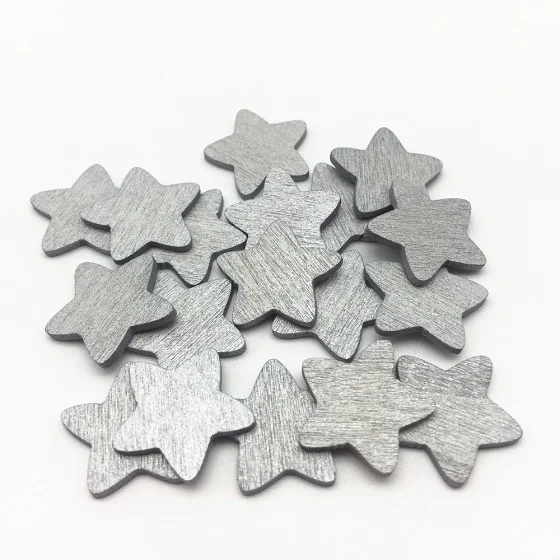 Silver 100 шт 18 мм деревянные звезды украшения для свадьбы украшения для рождественской вечеринки стол Конфетти ремесла scatter - Цвет: Silver