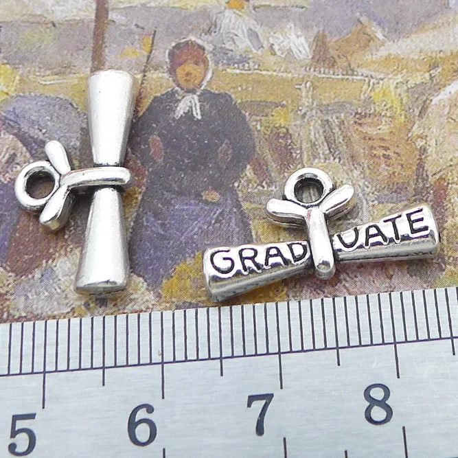 11*21 мм Тибетский серебристый цвет сертификат выпускника подвески металлические