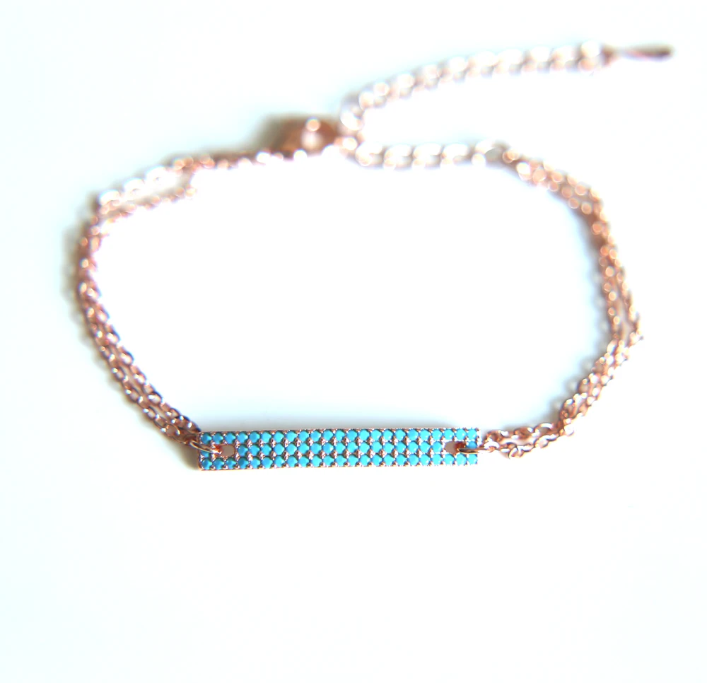 Очаровательный браслет слайдер для женщин Синий Бирюзовый регулируемый