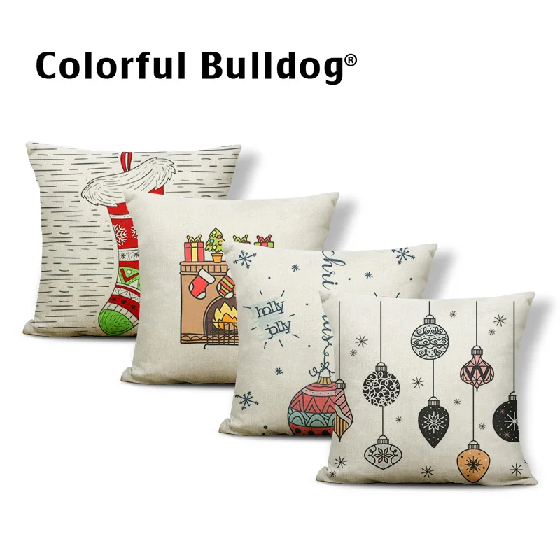 

Рождественские украшения подушки носки Снежинка огни снеговик олень Санта дерево наволочка спальня диван подушка набор 45*45 полиэстер