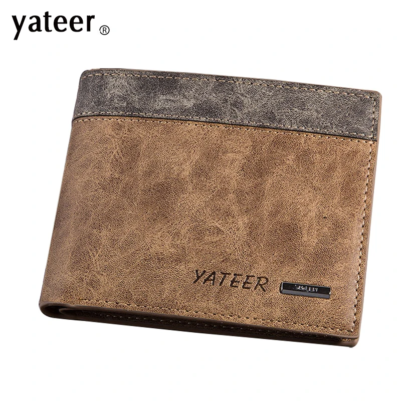 2016 мужские кошельки кожаный двухслойный кошелек дешевый с зажимом для денег