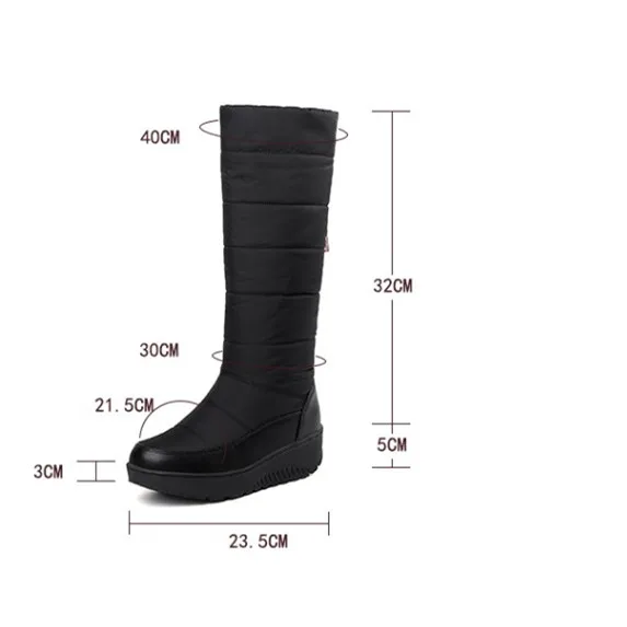 YMECHIC/Модная женская зимняя обувь из хлопка красного и черного цвета Длинные