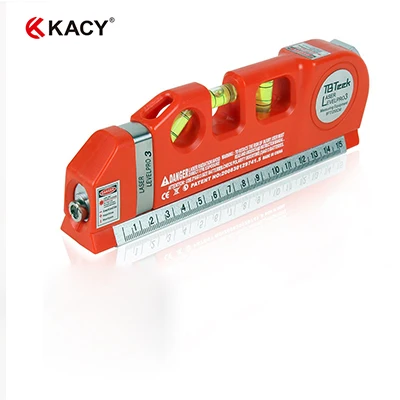 Kacytools Горизонт Вертикальная измерительная лента выравниватель 8feets электронная Лазерная линия уровень Многофункциональный уровень линейки лазерный уровень - Цвет: Красный