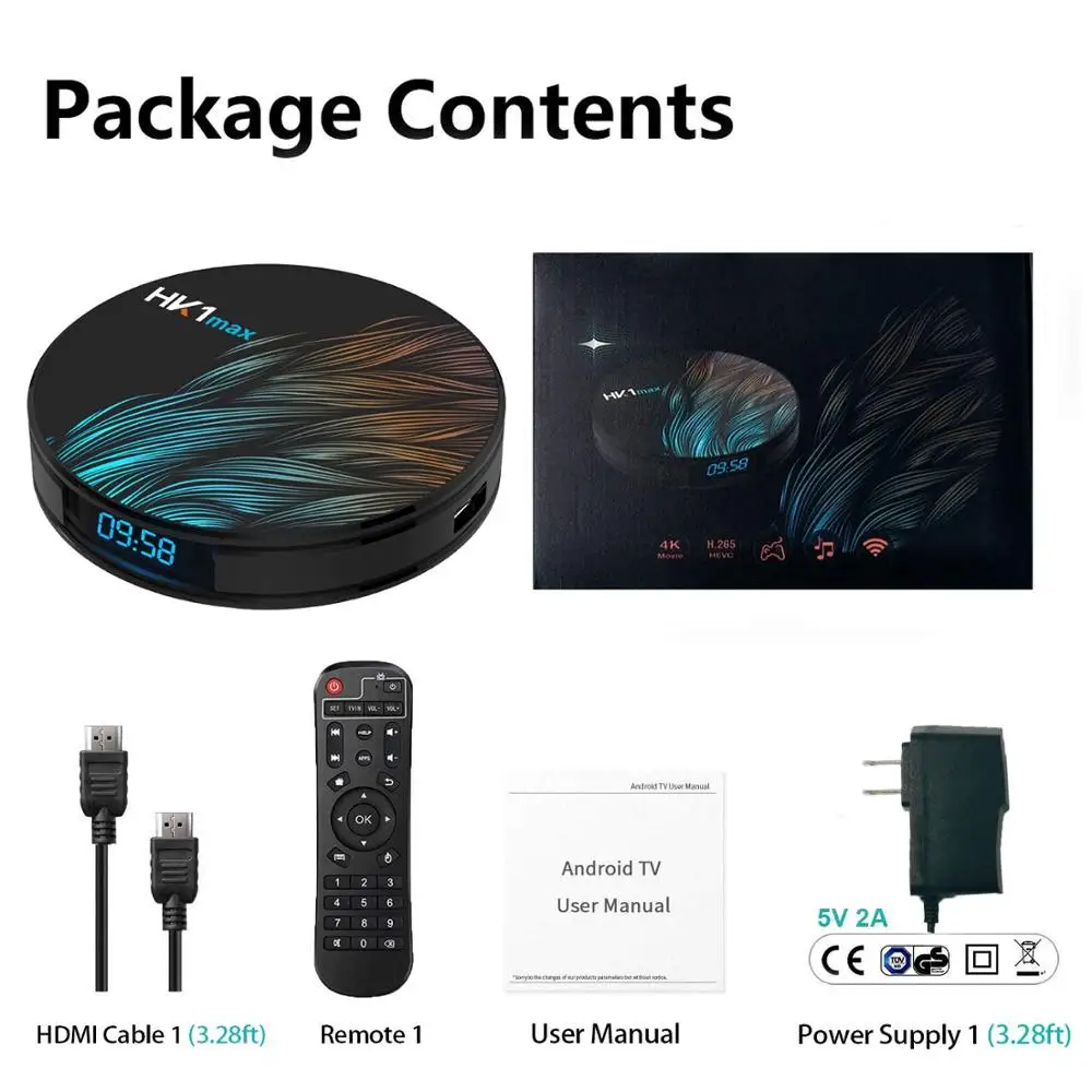 Приставка Смарт ТВ HK1 MAX Android 9 0 4 + 64 ГБ Wi Fi 2 4/5 8 ГГц 4K H.265|ТВ-приставки и медиаплееры| |