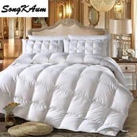new fashion luxury designtop quality white goose down fillerinner quit king size thickening and warming four seasons comforter