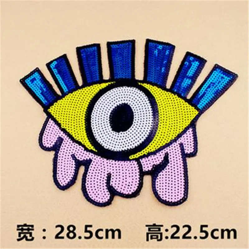 Послушание 1 шт. большой размер милый узор глаз блестки вышивка заплатка образец