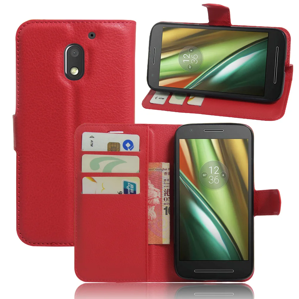 Для Motorola Moto E3 Мощность чехол модный дизайн откидывающаяся крышка littch чехлы из