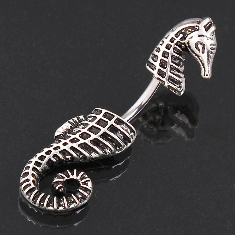 Горячая продажа Seahorse 316L пирсинг из хирургической стали кольцо пупка ювелирные