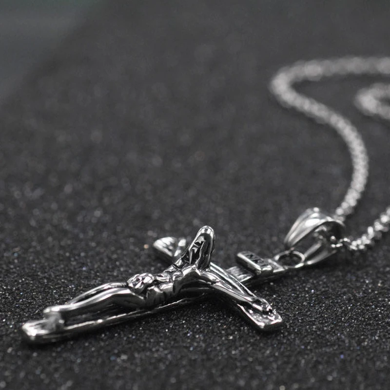 INRI подвесной крест с распятием ожерелье золото/серебро цепочка из нержавеющей
