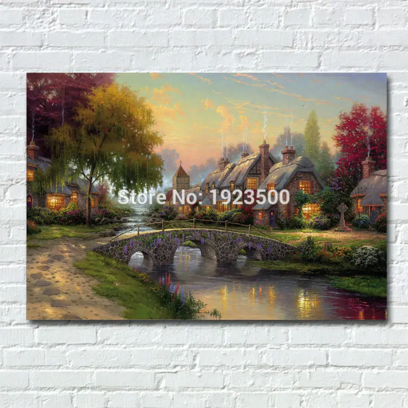 Томас Кинкейд Ручной Росписью маслом Холст Печати Живопись Современная Wall Art Famouse