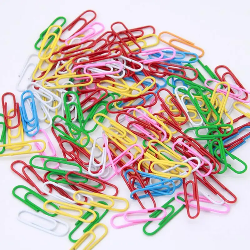 

100pcs/Set 28mm Colorful Paper Clips Paper Clips Notes Classified Clips Children'S Student Stationery School Office Supplies