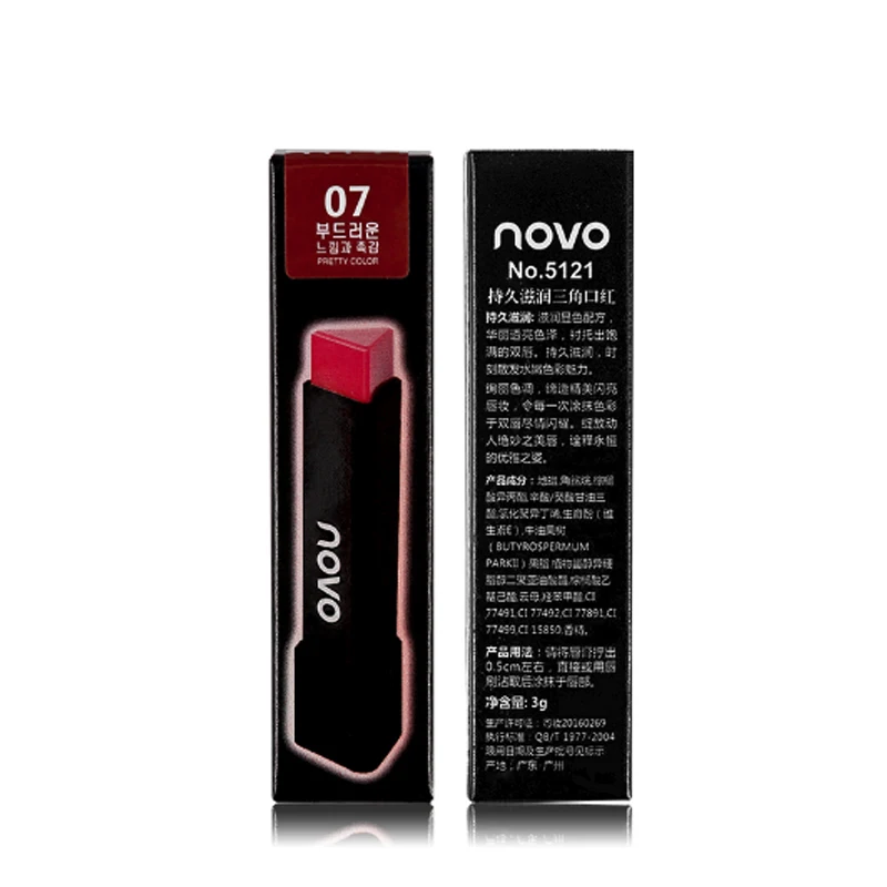 Увлажняющая помада Promot NOVObrand стойкая с треугольным эффектом косметика