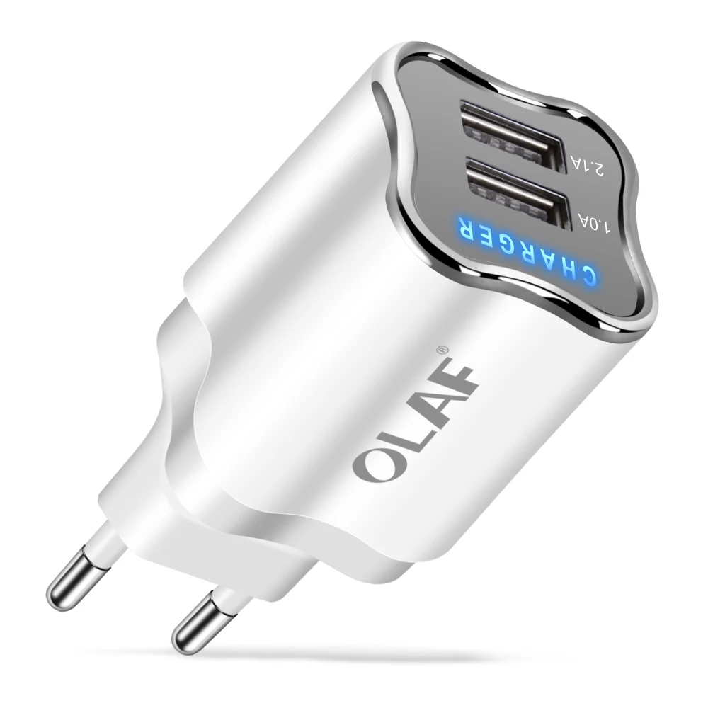 OLAF светодиодный 5V2A USB зарядное устройство адаптер EU US быстрое настенное зарядное устройство для samsung S7 xiaomi redmi huawei micro usb кабель 1 м