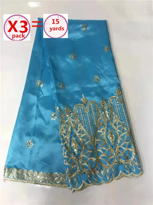 2016 последняя золотисто синяя Высококачественная африканская кружевная ткань