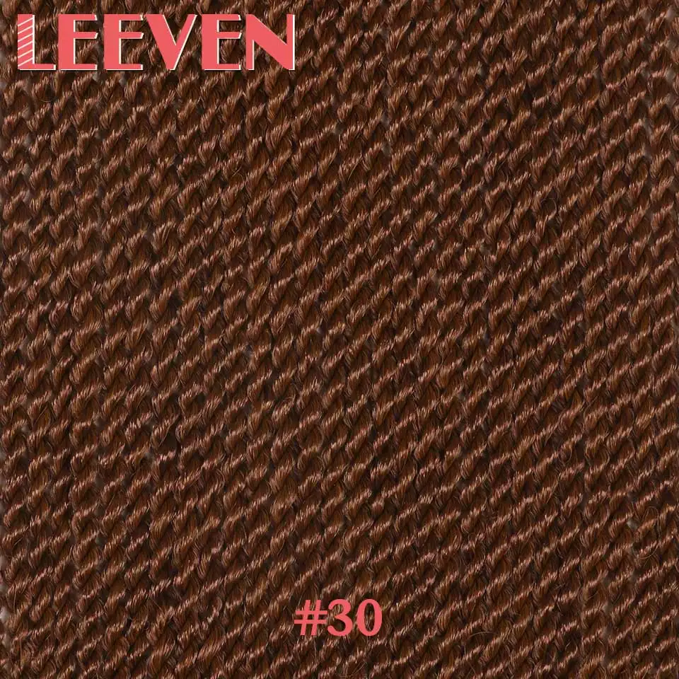 #30 Leeven 10, 14, 18, 22 дюйма, 30 прядей, Сенегальские, крученые, вязанные крючком волосы, синтетические плетеные волосы для наращивания, высокотемпературное волокно, 1 шт - Цвет: #30