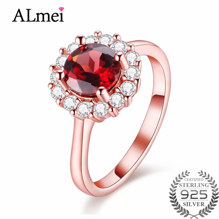 Женское блестящее кольцо с цветком Almei очаровательное обручальное из серебра 925