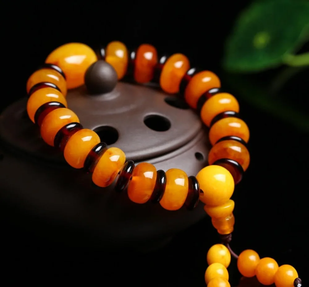 Хит продаж новинка чистый натуральный Балтийский браслет пчелиный воск Ручная