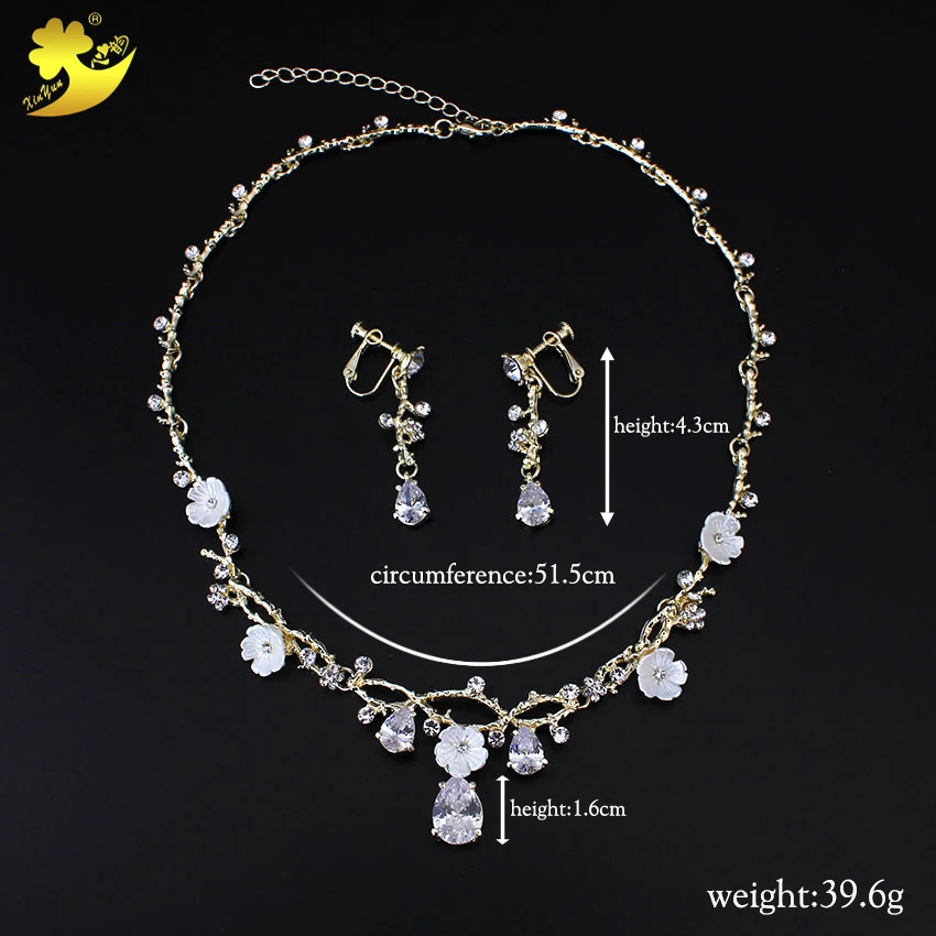 Xinyun корейские свадебные ювелирные изделия с жемчужинами и цветами циркониевое