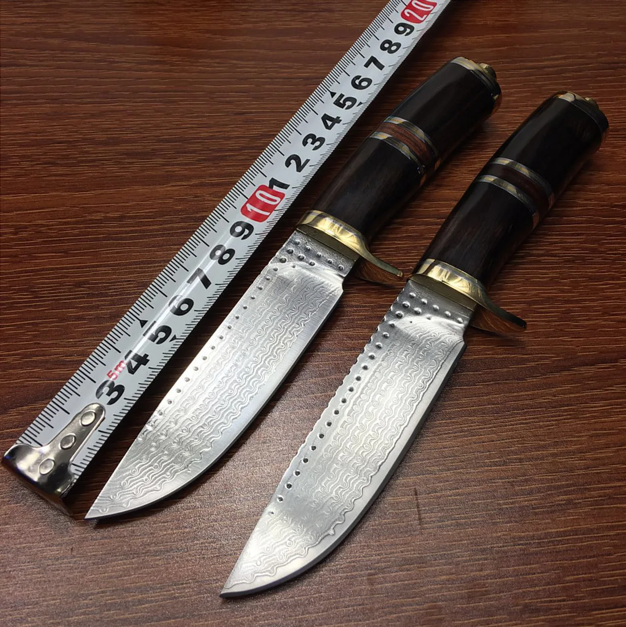 

Damascus steel forged straight knife hunting high hardness outdoor self-defense knife tactical army Survival knife EDC tools